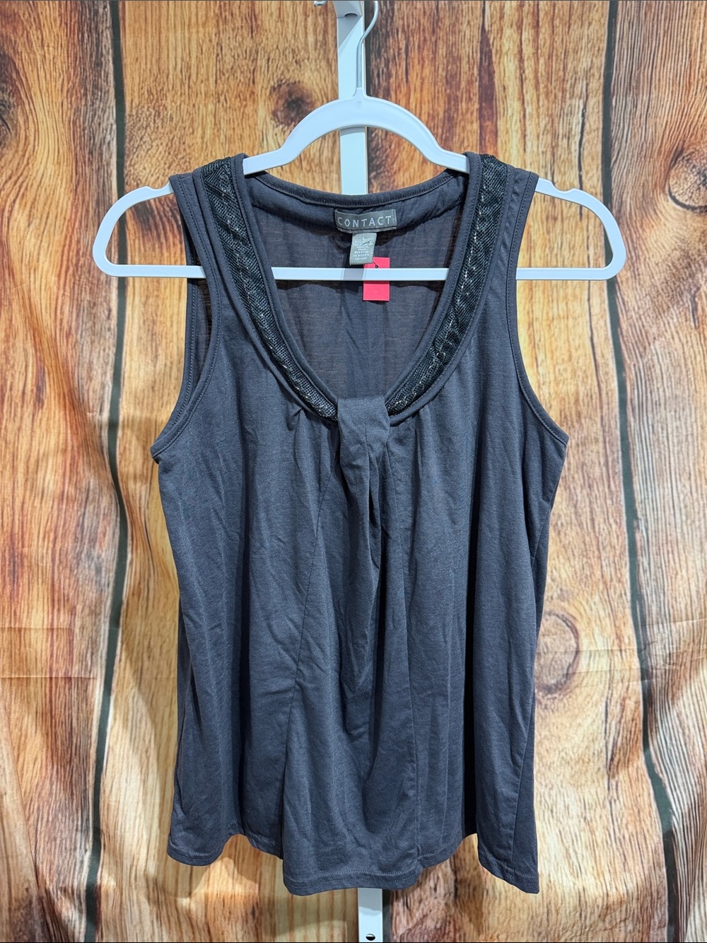 🚨($3 Bundled) Contact Lace and Chain Neckline Tank Top Size L